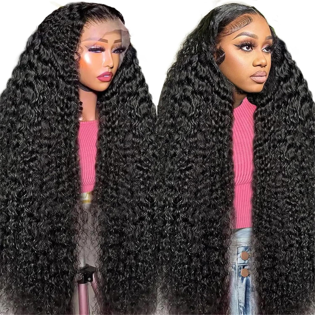 Honey Blonde 13X4 Deep Wave Lace Front Wigs Human Hair Pre Plucked with Baby Hair 4/27 Highlight Glueless HD Transparent Lace Frontal Wigs for Black Women 180 Density (26 Inch)