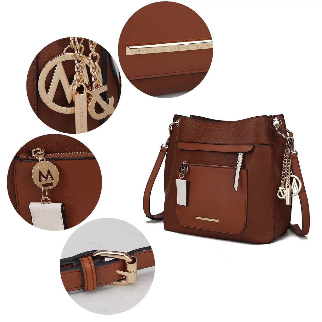 MKF Collection Shivani Vegan Leather Women'S Hobo Bag & Wristlet Wallet, Fashionable Shoulder Purse Handbag 2 Pcs by Mia K - Red