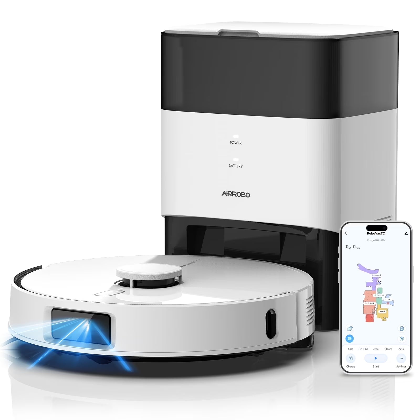 Robot Vacuum and Mop Combo L40 with 60 Days Self-Empty Station Voice Control Home Mapping