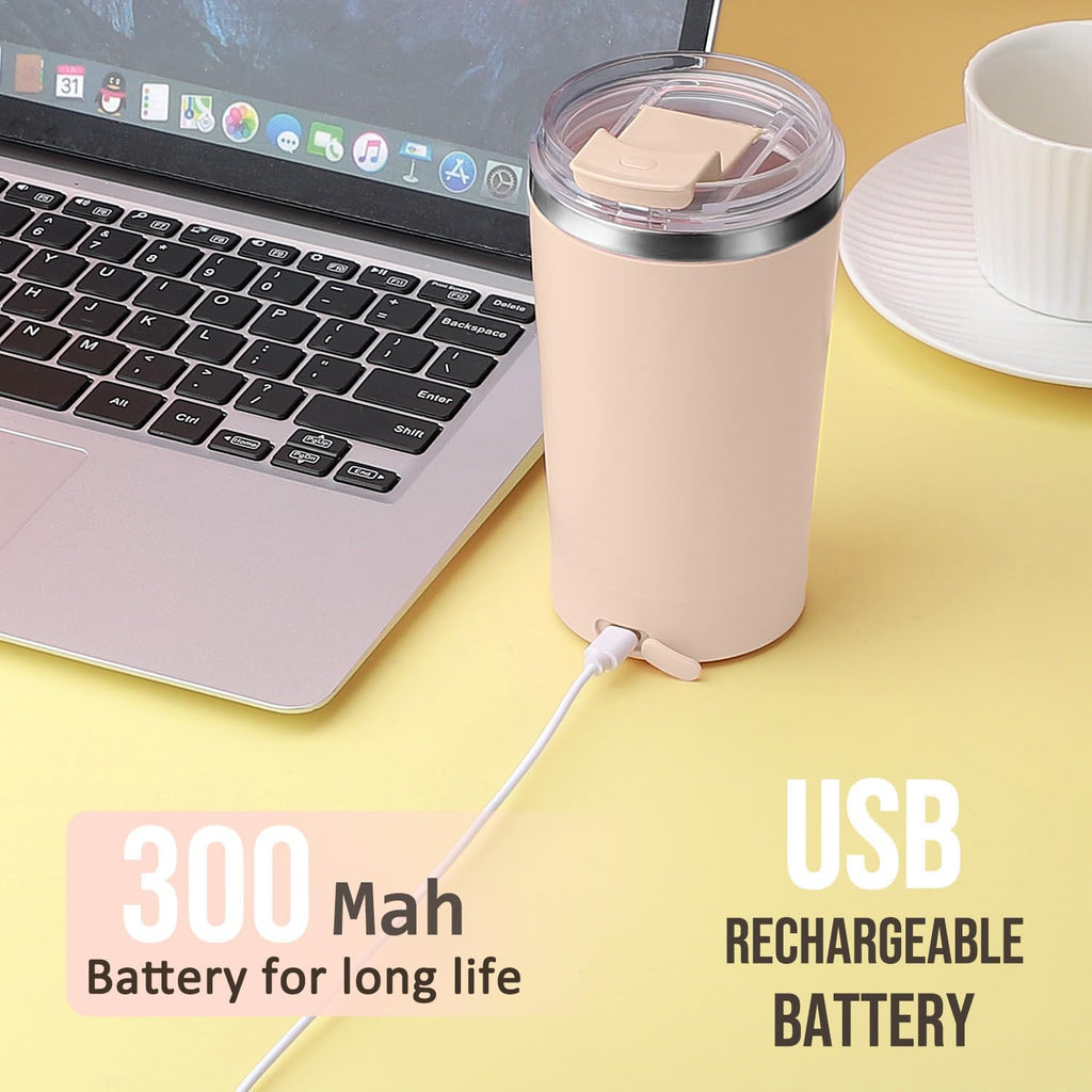 Electric Self-Stirring Coffee Mug, 400ml Rechargeable Mixing Cup with Lid