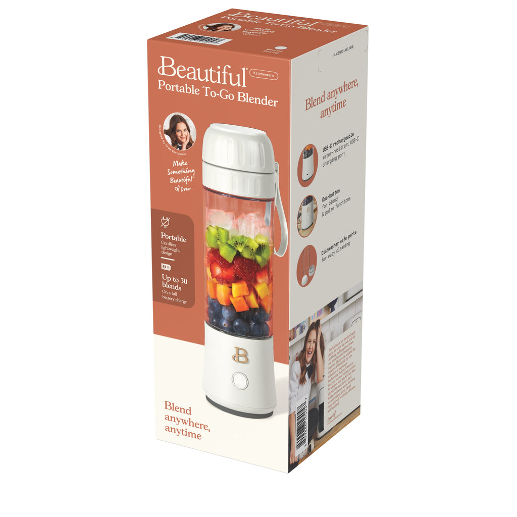 Beautiful Portable To-Go Blender 2.0, 70 W, 16 Oz, White Icing by Drew Barrymore
