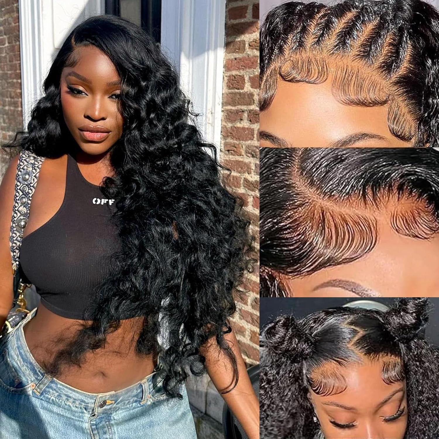 Curly Human Hair Wig Highlight P4/30 Lace Frontal Closure Deep Wave Human Hair Wig Pre Plucked Pre Cut Lace Frontal Closure Closure Glueless Wigs Elastic Band 200% Density, 18 Inch
