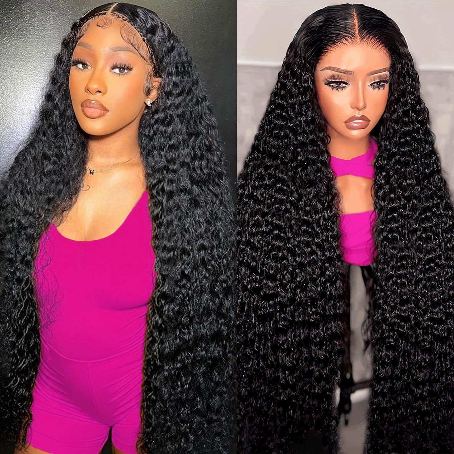 26 Inch 13X6 Highlight Ombre Deep Wave Lace Front Wigs Human Hair Pre Plucked #4/27 Colored Glueless Wigs Water Wave Honey Blonde Curly Lace Frontal Wigs Human Hair for Women