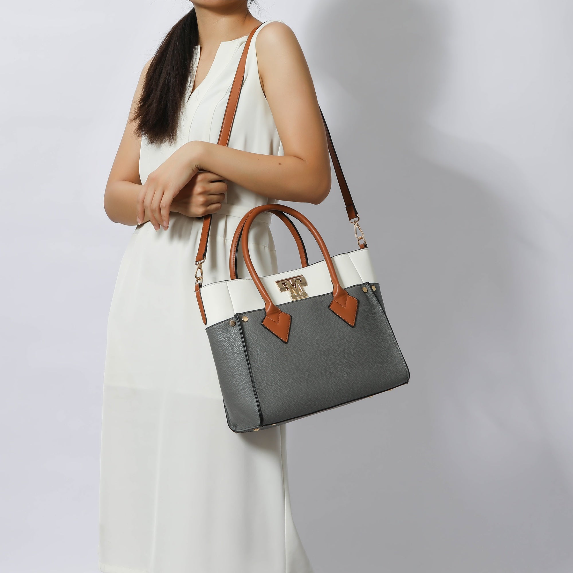 MKF Collection Brynlee Women'S Tote Bag & Wristlet Wallet, Crossbody Purse Handbag 2 Pcs by Mia K - Navy