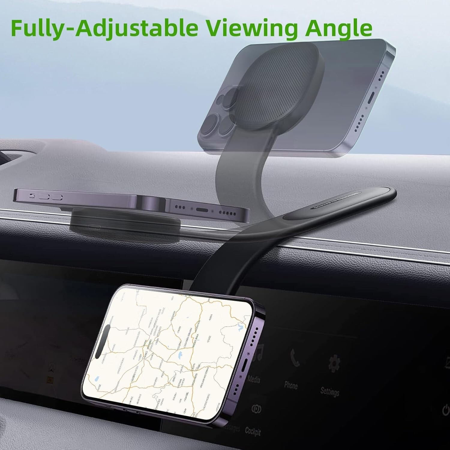 Magsafe Car Mount Charger for Iphone Magnetic Phone Holder 15W Fast Charging