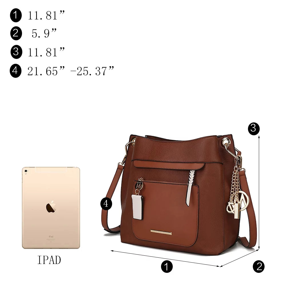 MKF Collection Shivani Vegan Leather Women'S Hobo Bag & Wristlet Wallet, Fashionable Shoulder Purse Handbag 2 Pcs by Mia K - Red