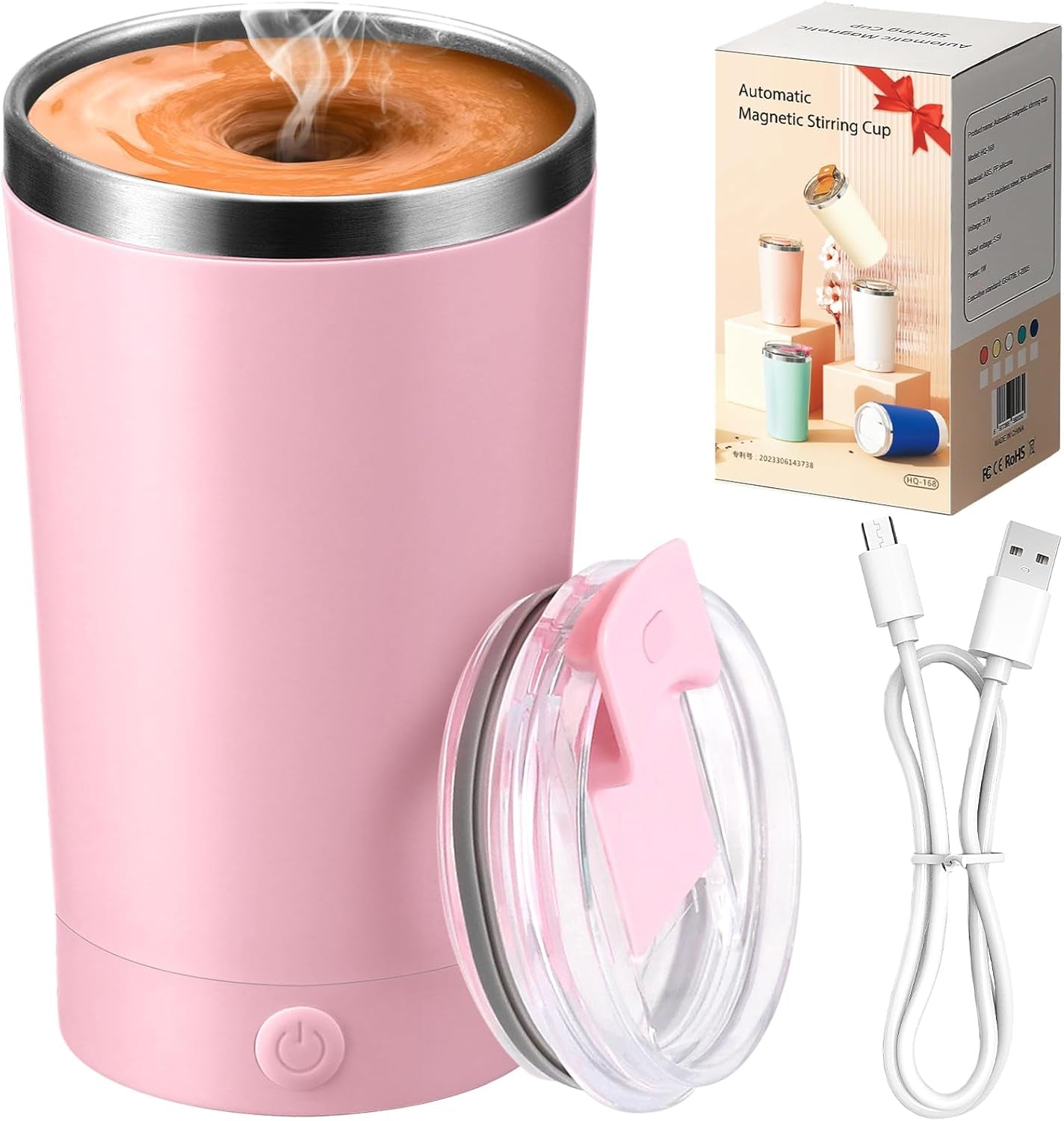 Electric Self-Stirring Coffee Mug, 400ml Rechargeable Mixing Cup with Lid