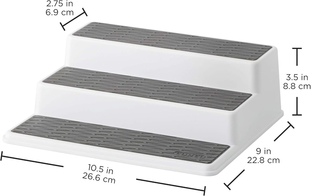 Copco 5220597 Non-Skid 3-Tier Spice Pantry Kitchen Cabinet Organizer, 10-Inch, Set of 2