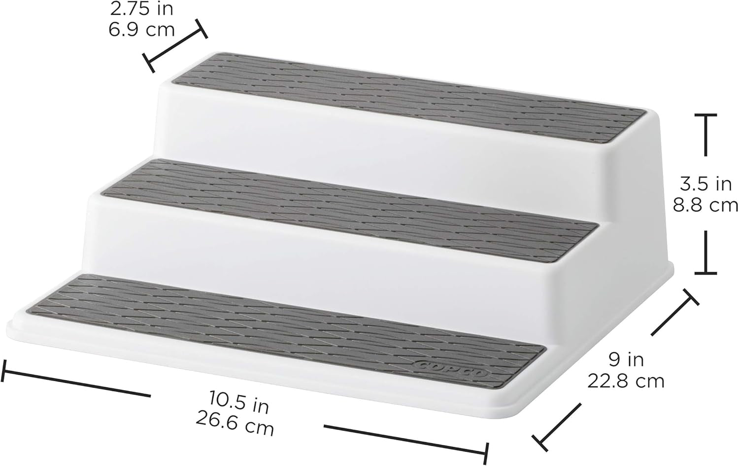 Copco 5220597 Non-Skid 3-Tier Spice Pantry Kitchen Cabinet Organizer, 10-Inch, Set of 2