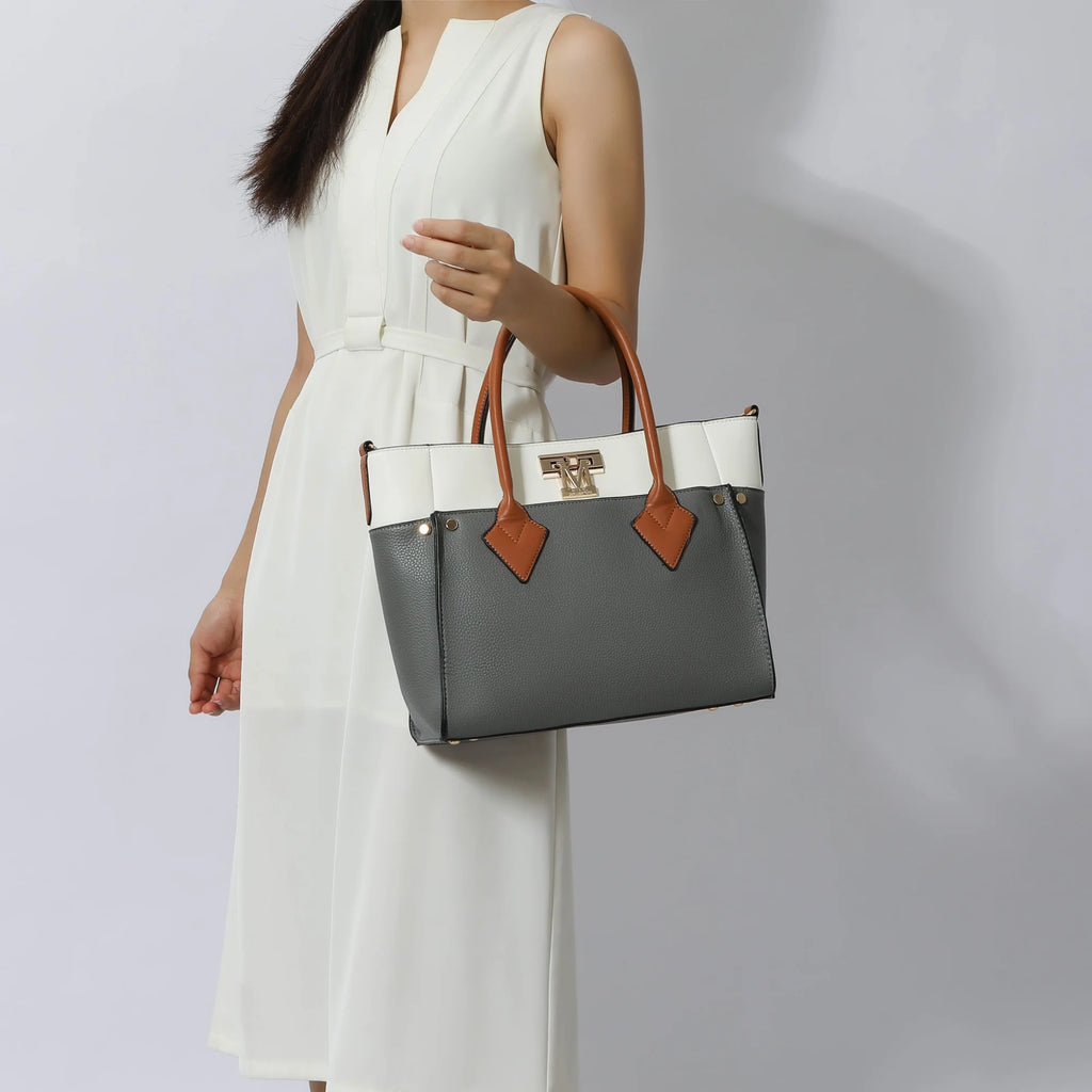 MKF Collection Brynlee Women'S Tote Bag & Wristlet Wallet, Crossbody Purse Handbag 2 Pcs by Mia K - Navy