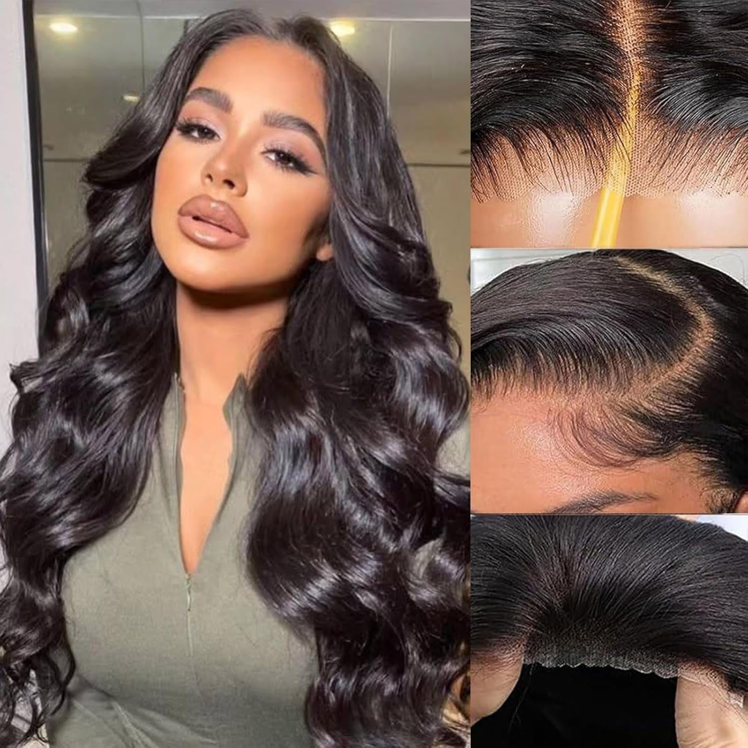 Curly Human Hair Wig Highlight P4/30 Lace Frontal Closure Deep Wave Human Hair Wig Pre Plucked Pre Cut Lace Frontal Closure Closure Glueless Wigs Elastic Band 200% Density, 18 Inch