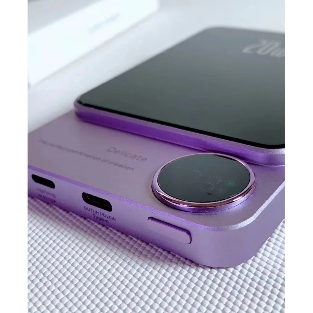 Owyfho 10000Mah Alloy for Magsafe Power Bank Magnetic Power Bank Wireless Fast Charger for Iphone 15 14 13 12 11 Backup Battery for Magsafe