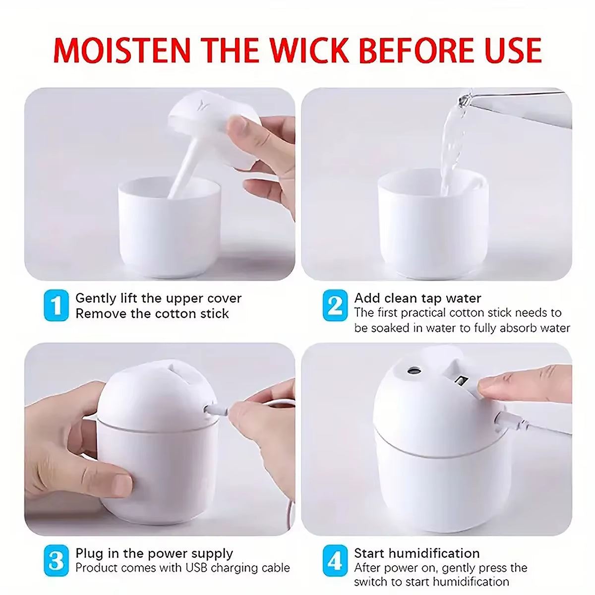 1PC Portable 250Ml Mini Cup Spray Mist Humidifier Double Wet Aroma Essential Oil Diffuser Car Usb Air Humidifier