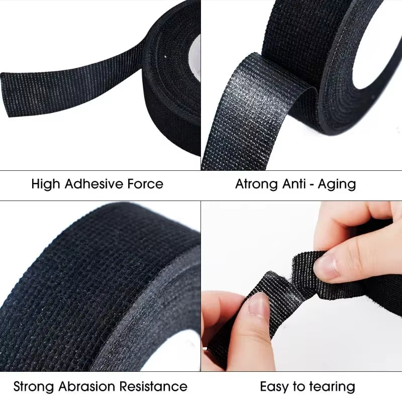 Electrical Tape Heat-Resistant Harness Bundle Insulation Auto Wiring Fabric Cloth Wrap Waterproof Cable Organizer Adhesive Tapes