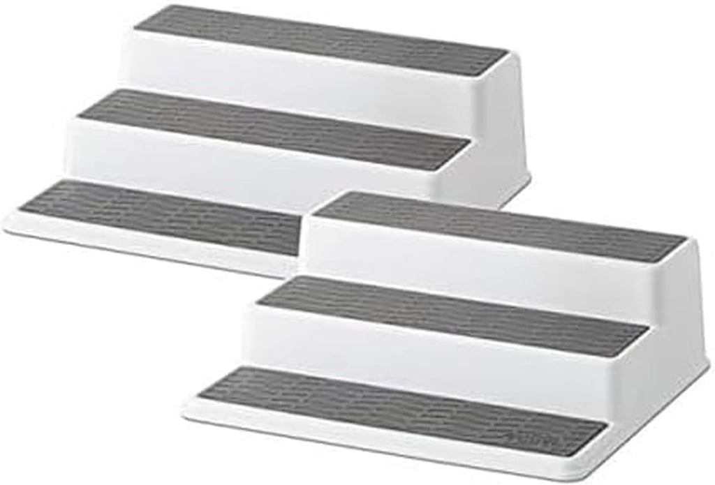 Copco 5220597 Non-Skid 3-Tier Spice Pantry Kitchen Cabinet Organizer, 10-Inch, Set of 2