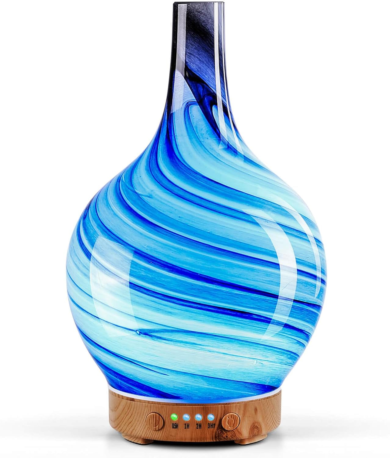 Porseme Rose Gold Essential Oil Diffuser 3D Glass Aromatherapy Ultrasonic Humidifier, Waterless Auto-Off, Timer Setting, BPA Free, Air Refresh for Home Hotel Yoga Leisure SPA Gift 150Ml