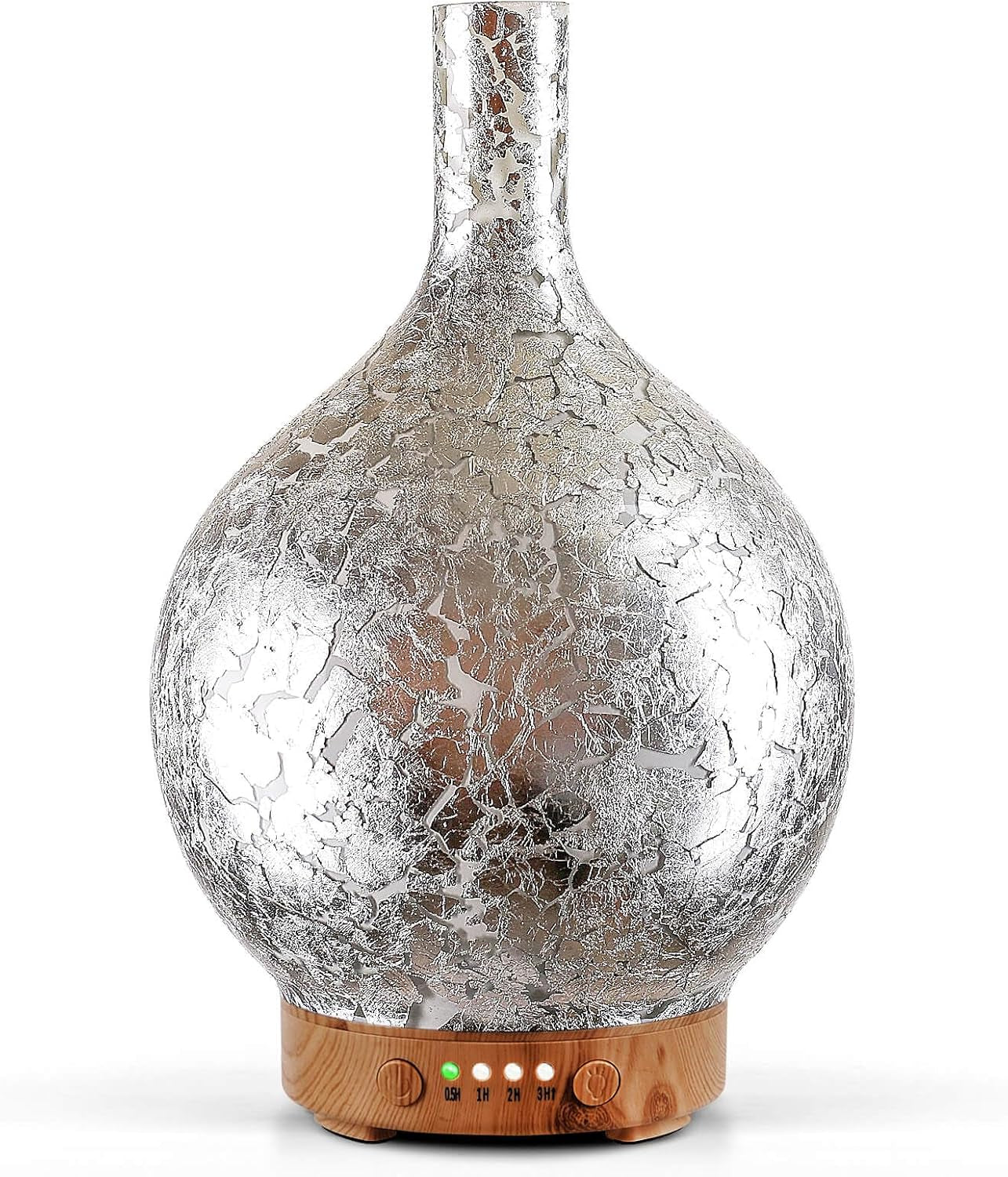 Porseme Rose Gold Essential Oil Diffuser 3D Glass Aromatherapy Ultrasonic Humidifier, Waterless Auto-Off, Timer Setting, BPA Free, Air Refresh for Home Hotel Yoga Leisure SPA Gift 150Ml