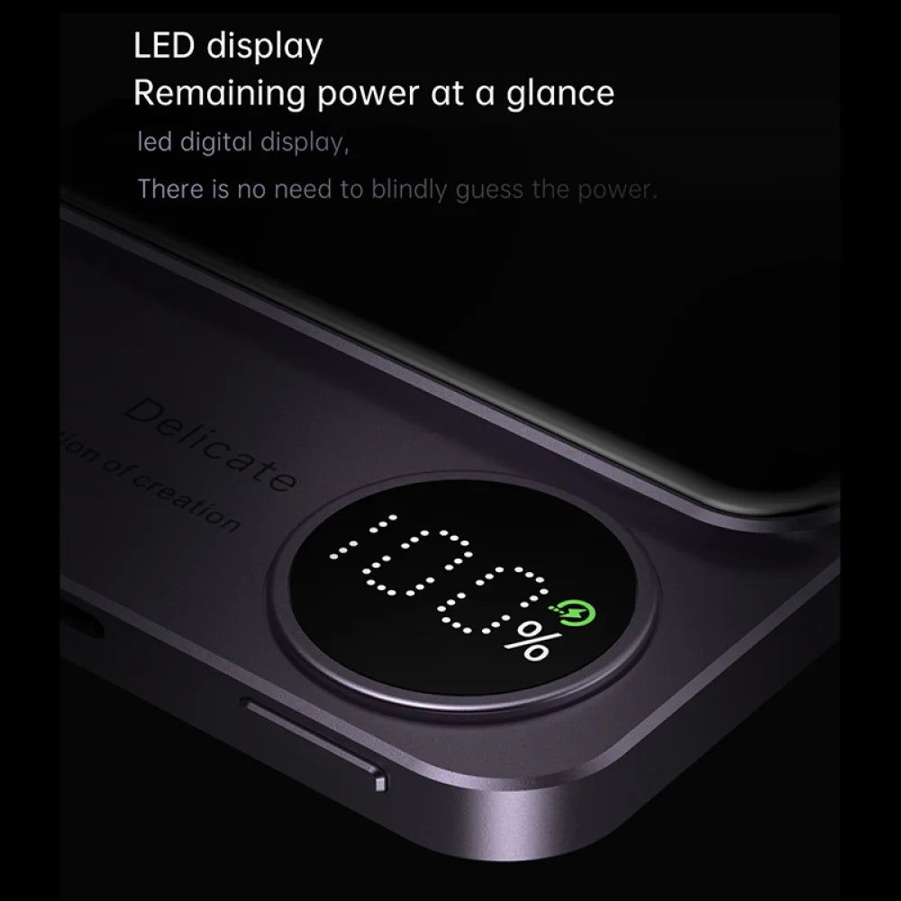 Owyfho 10000Mah Alloy for Magsafe Power Bank Magnetic Power Bank Wireless Fast Charger for Iphone 15 14 13 12 11 Backup Battery for Magsafe