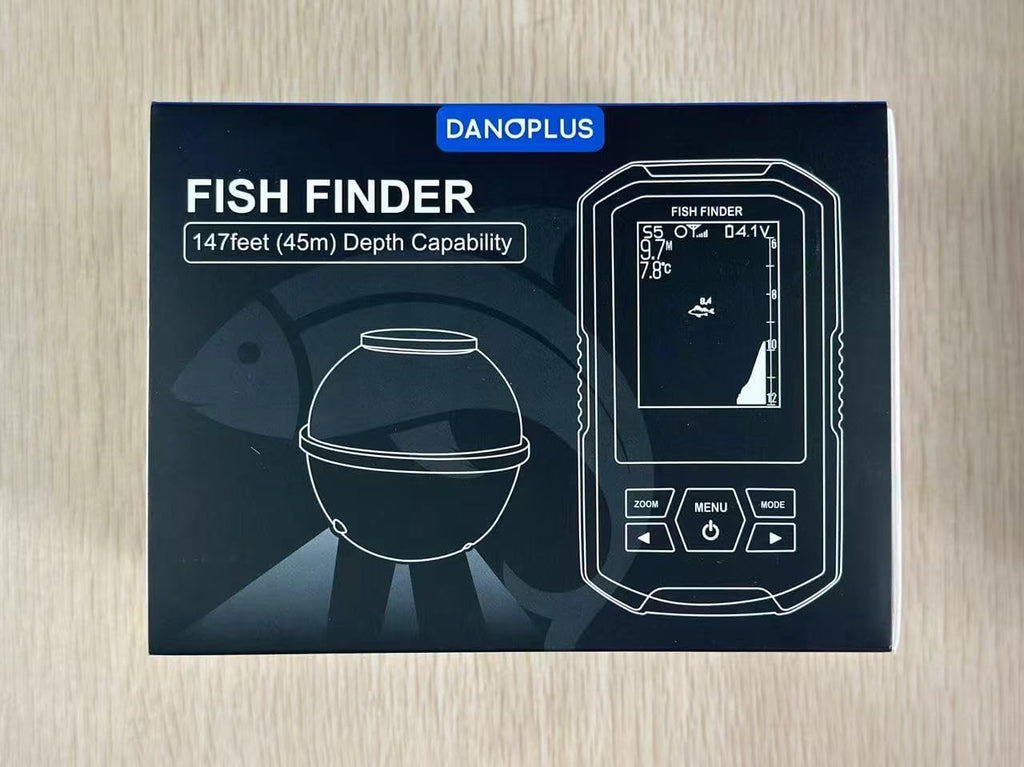 Portable Fish Finder Large HD Display Wireless Fish Finder, Fish Finders & Depth Finders for Boats with 147 Feet Depth Detection Sensor, Rechargeable Castable Fish Finder Display Fish, Temp, Depth
