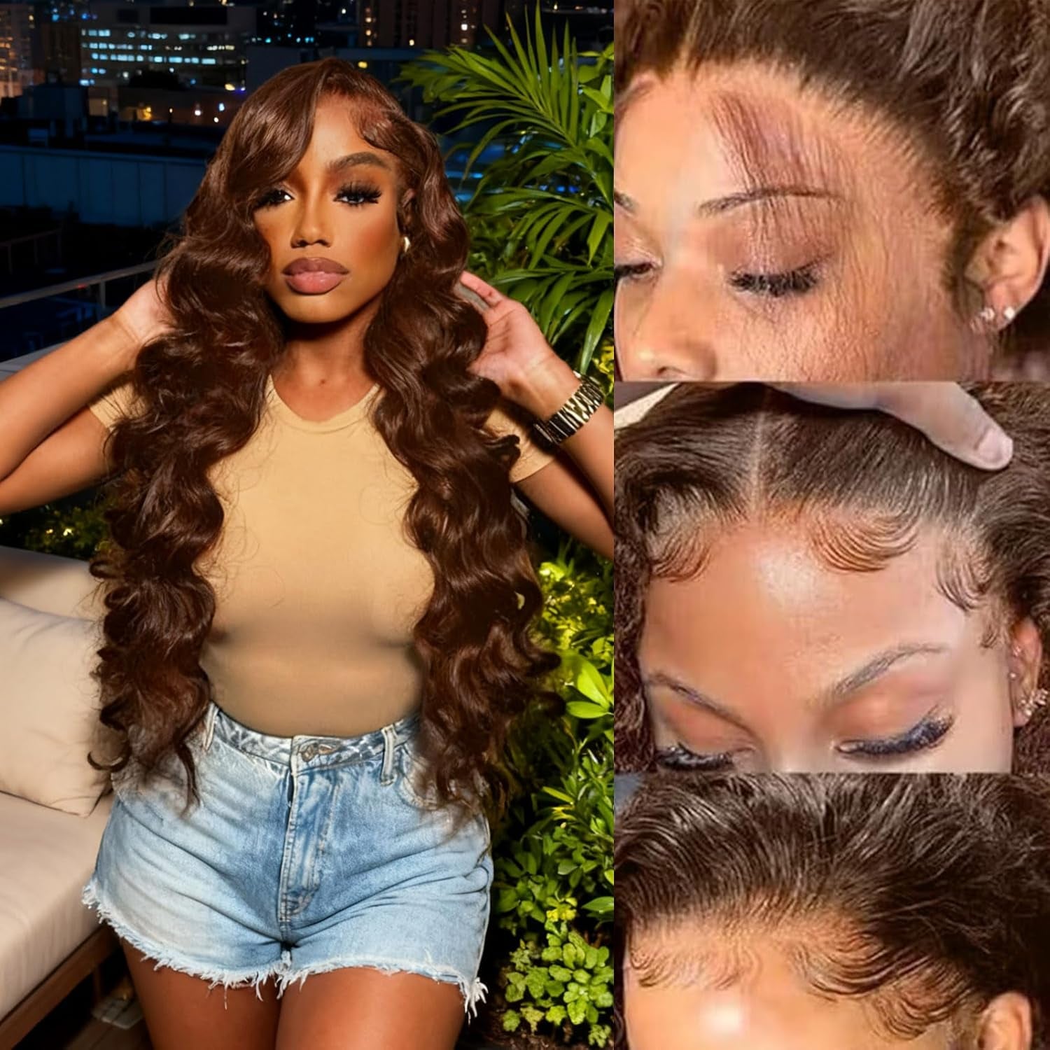 Curly Human Hair Wig Highlight P4/30 Lace Frontal Closure Deep Wave Human Hair Wig Pre Plucked Pre Cut Lace Frontal Closure Closure Glueless Wigs Elastic Band 200% Density, 18 Inch