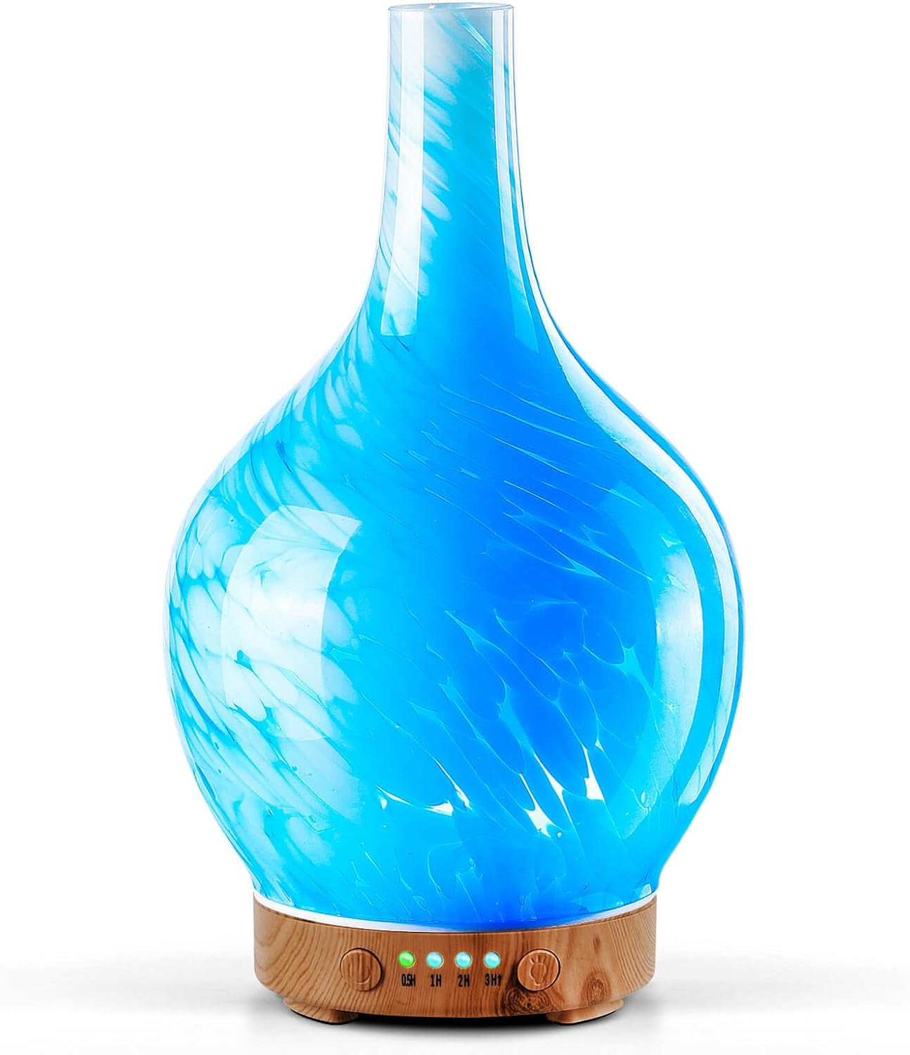 Porseme Rose Gold Essential Oil Diffuser 3D Glass Aromatherapy Ultrasonic Humidifier, Waterless Auto-Off, Timer Setting, BPA Free, Air Refresh for Home Hotel Yoga Leisure SPA Gift 150Ml