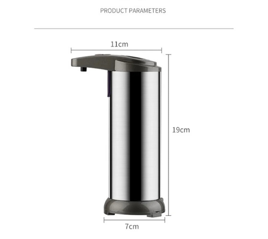 Delaman Automatic Liquid Soap Dispenser Touchless Battery Operated Stainless Steel Silver