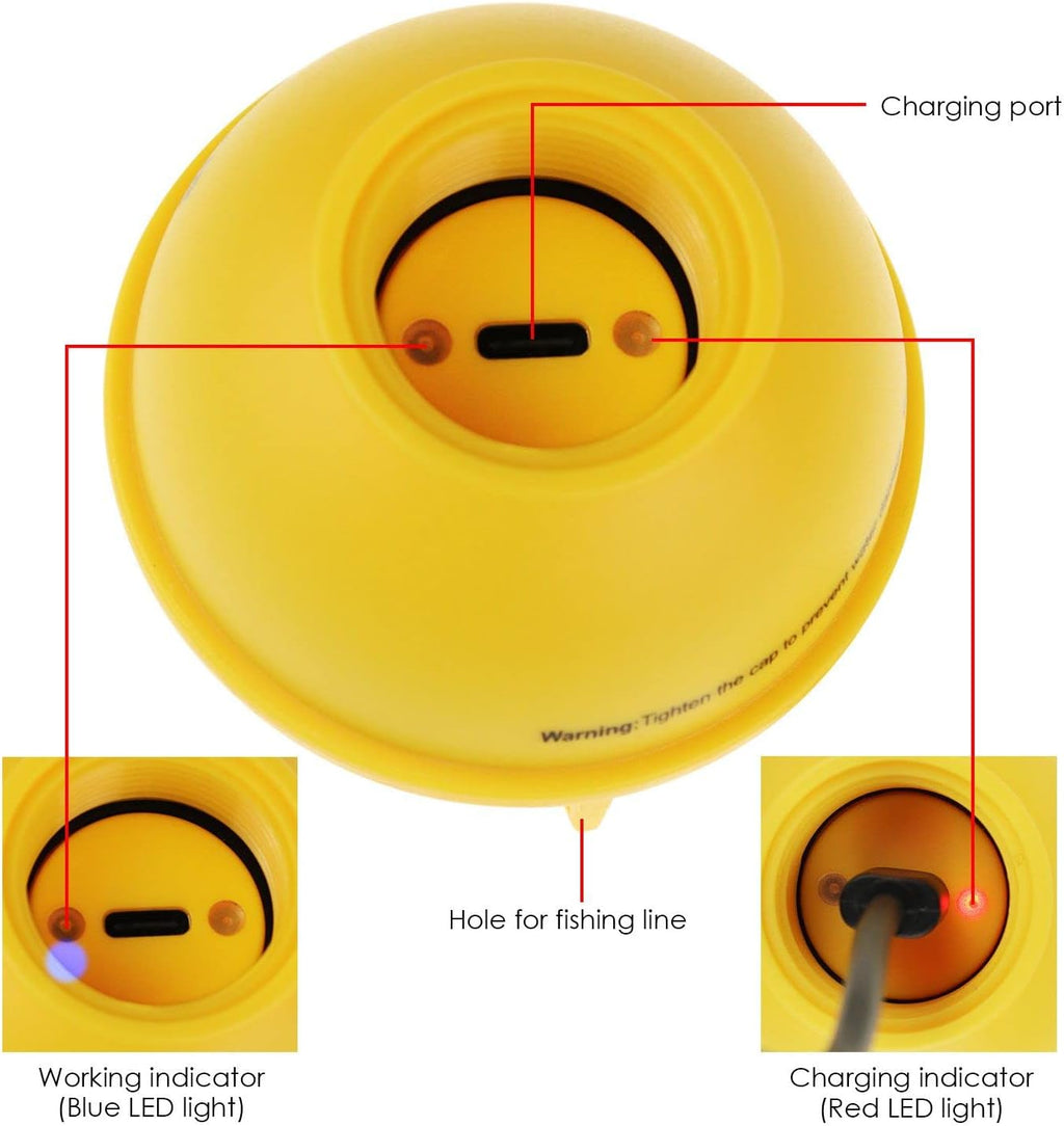 Portable Fish Finder Large HD Display Wireless Fish Finder, Fish Finders & Depth Finders for Boats with 147 Feet Depth Detection Sensor, Rechargeable Castable Fish Finder Display Fish, Temp, Depth