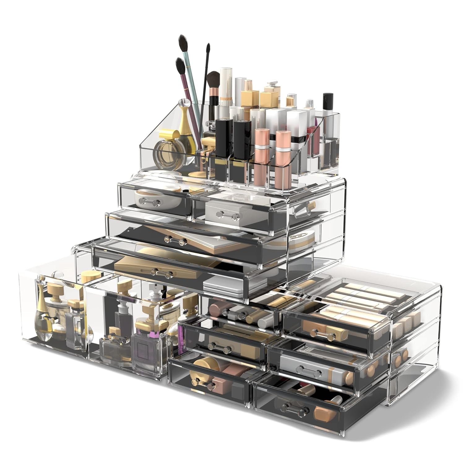 Readaeer Makeup Cosmetic Organizer Storage Drawers Display Boxes Case with 12 Drawers (White)