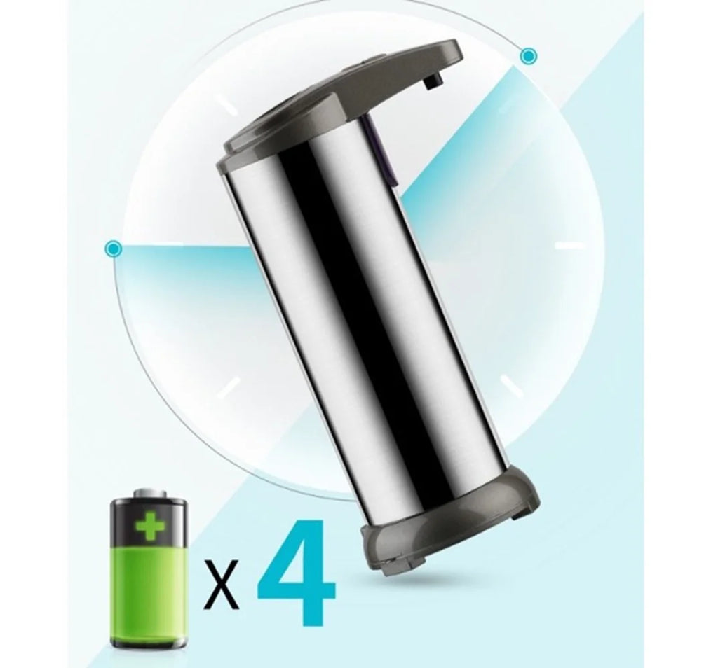 Delaman Automatic Liquid Soap Dispenser Touchless Battery Operated Stainless Steel Silver
