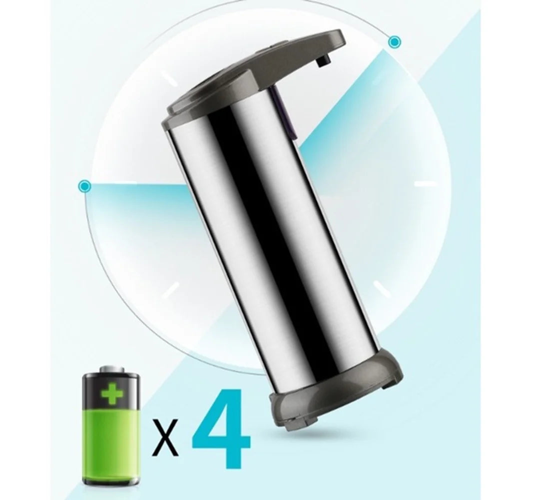 Delaman Automatic Liquid Soap Dispenser Touchless Battery Operated Stainless Steel Silver