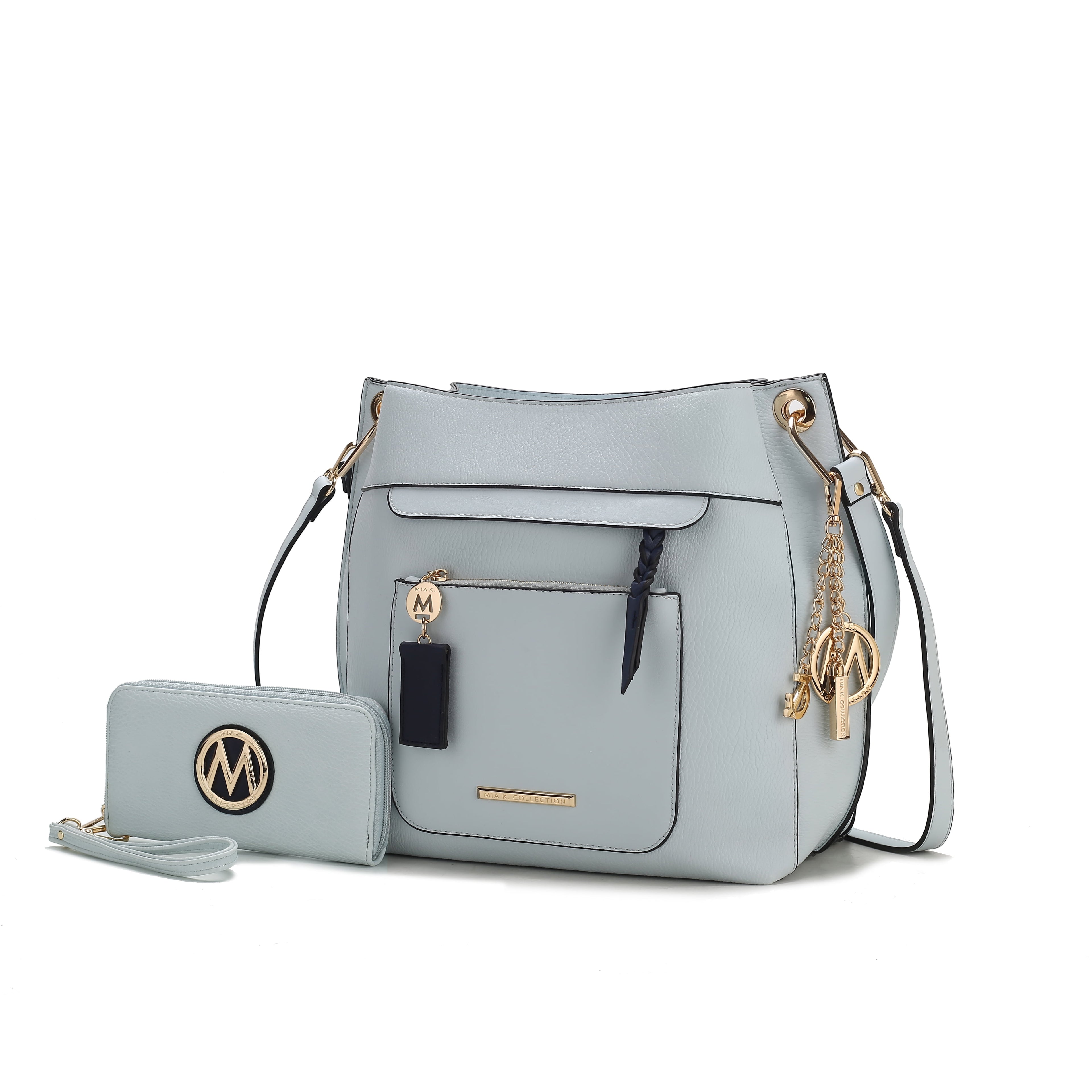 MKF Collection Shivani Vegan Leather Women'S Hobo Bag & Wristlet Wallet, Fashionable Shoulder Purse Handbag 2 Pcs by Mia K - Red