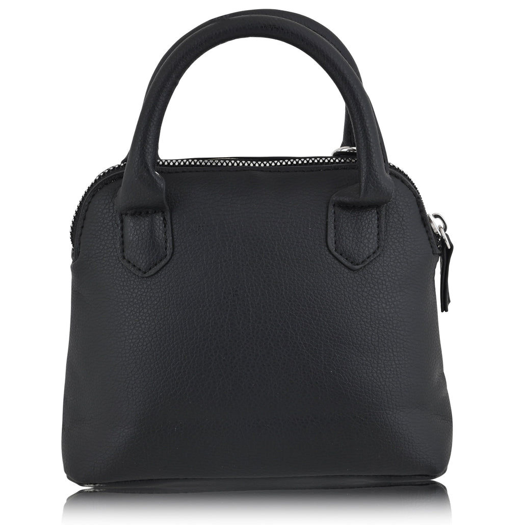 Hello Kitty Women'S Leather Solid Print Shoulder Crossbody Handbag, Black