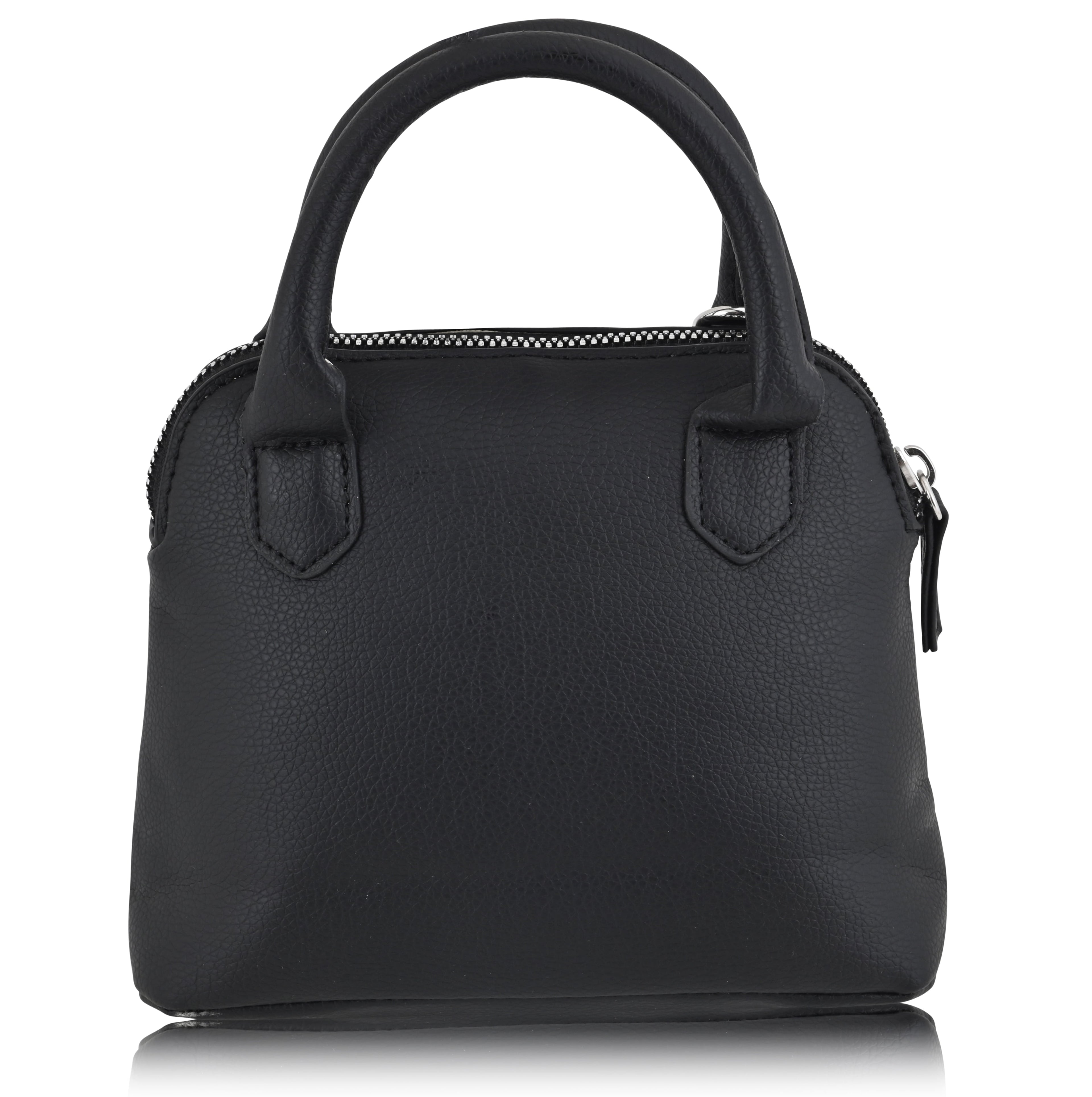 Hello Kitty Women'S Leather Solid Print Shoulder Crossbody Handbag, Black