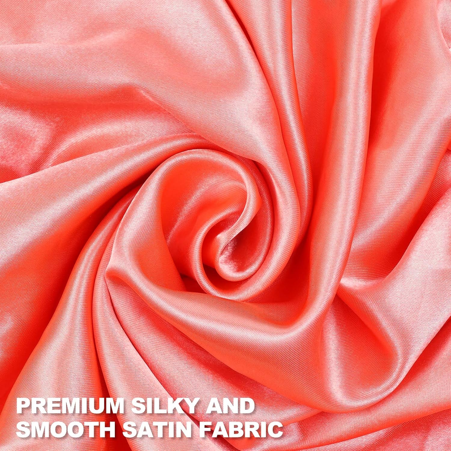 CHORHA Satin Sleep Cap, Double-Sided Adjustable Bonnet (Coral)