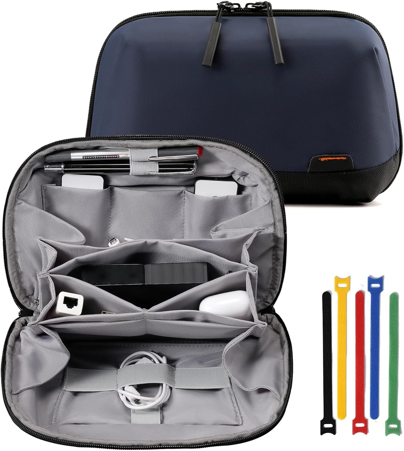 Orgawise Electronics Organizer, Electronic Accessories Bag Travel Cable Organizer Three-Layer for Ipad Mini, Kindle, Hard Drives, Cables, Chargers