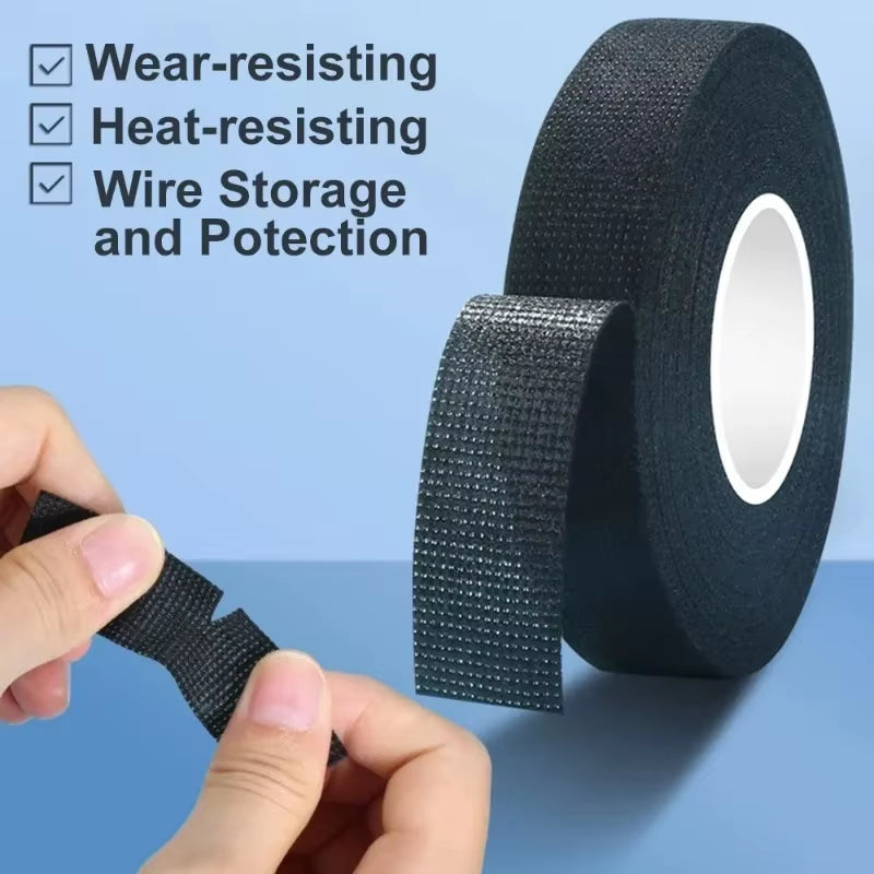Electrical Tape Heat-Resistant Harness Bundle Insulation Auto Wiring Fabric Cloth Wrap Waterproof Cable Organizer Adhesive Tapes