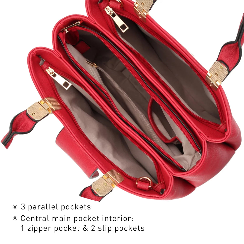 Dasein Women Satchel Handbags Top Handle Purse Medium Tote Bag Vegan Leather Shoulder Bag