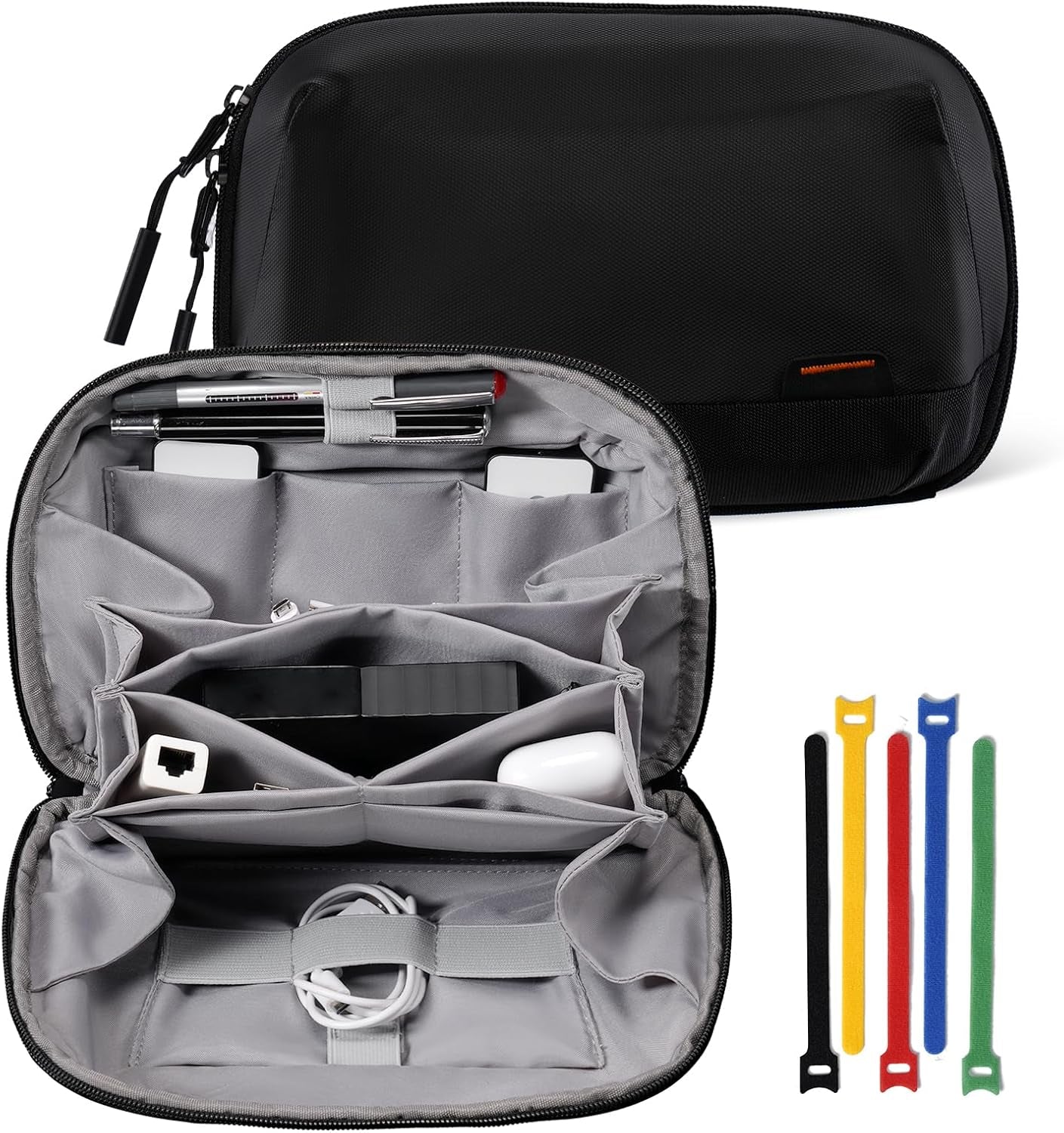 Orgawise Electronics Organizer, Electronic Accessories Bag Travel Cable Organizer Three-Layer for Ipad Mini, Kindle, Hard Drives, Cables, Chargers