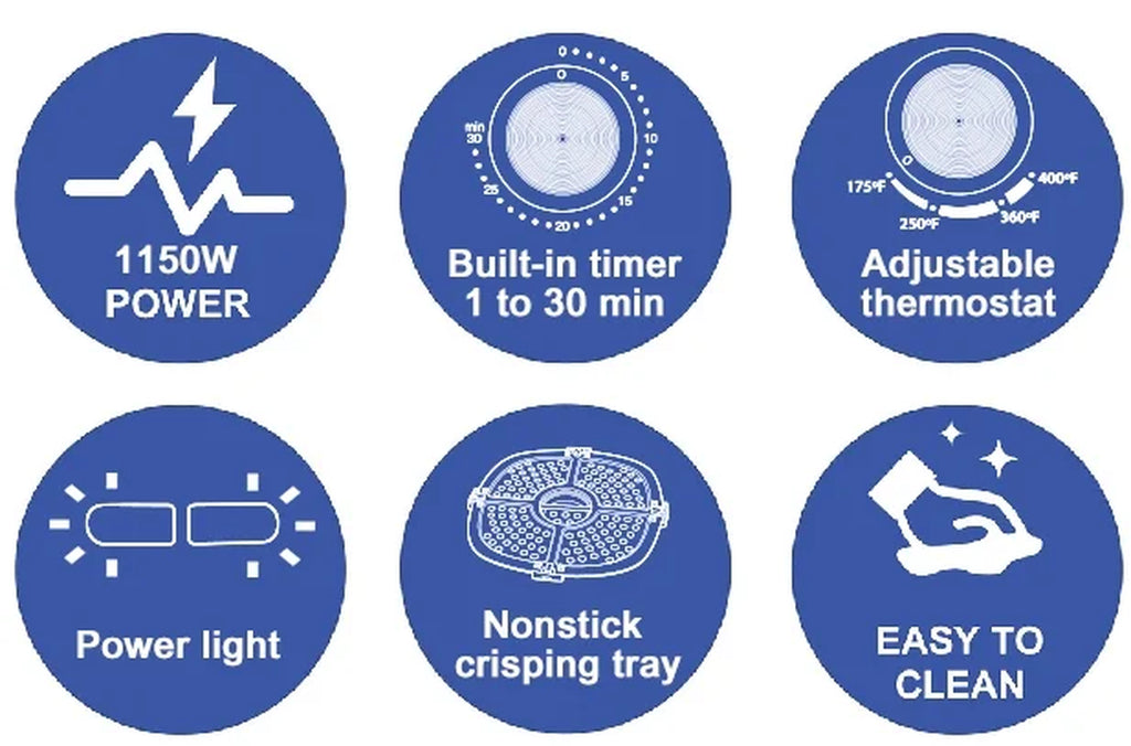 Mainstays 2.2 Qt Air Fryer, Sage Green - Automatic Shutoff, Nonstick