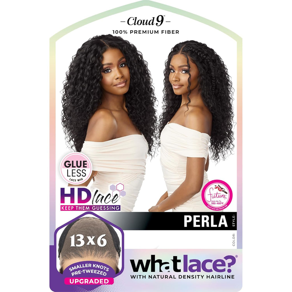 Sensationnel What Lace 13X6 Wigs - Perla Lacefrontal Hand Tied Glueless Synthetic with Natural Density Preplucked Hairline (BALAYAGEHAZELNUT)