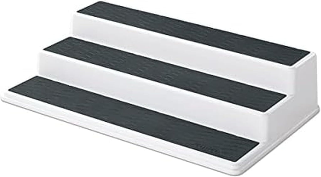 Copco 5220597 Non-Skid 3-Tier Spice Pantry Kitchen Cabinet Organizer, 10-Inch, Set of 2