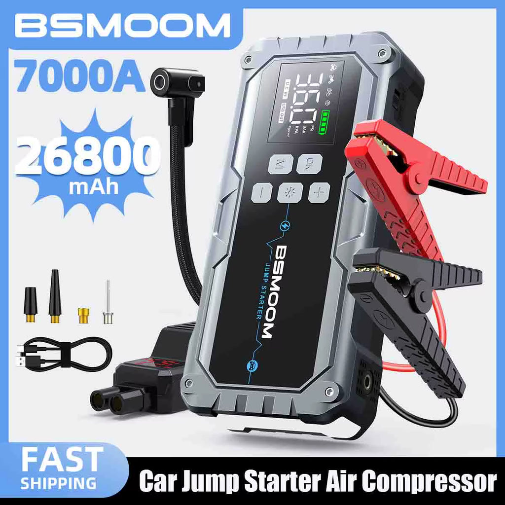 4 in 1 Jump Starter Air Pump Air Compressor Power Bank Starting Device Battery Booster Jump Starter