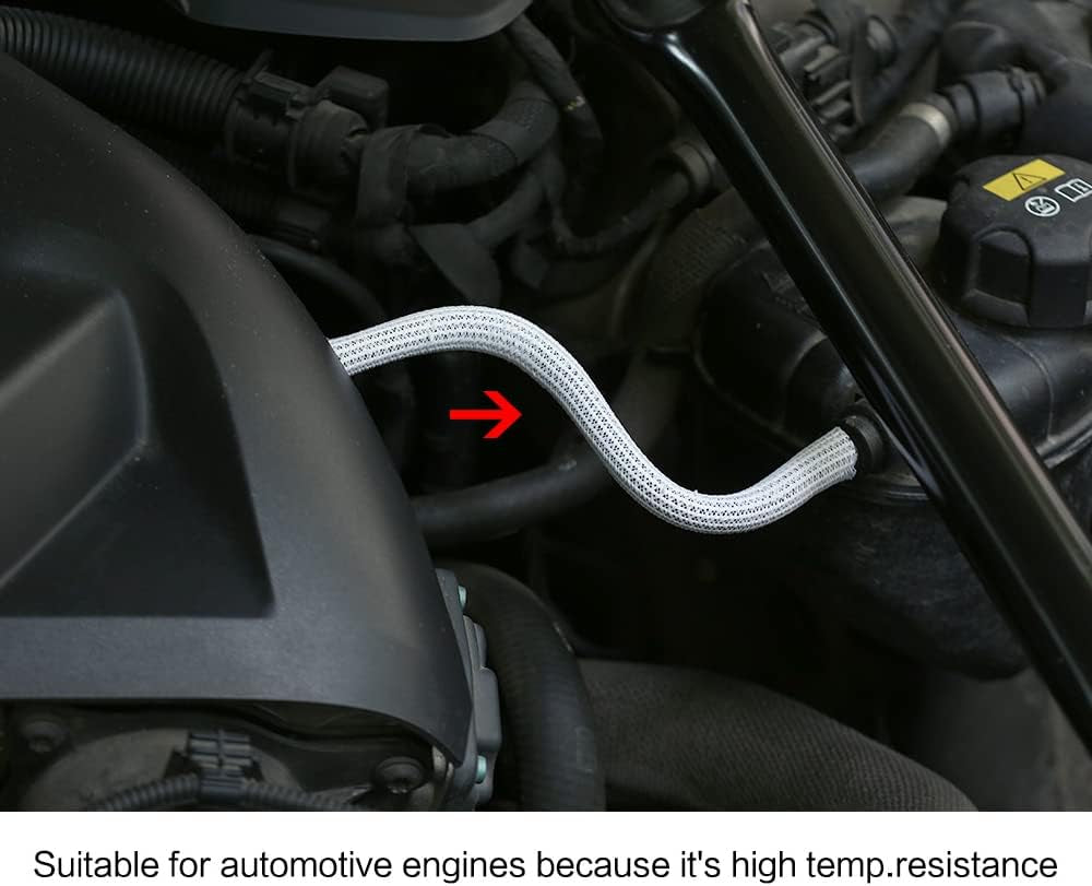 Keco 10Ft – 1/2 Inch Cable Management Sleeve Wire Loom Cord Protector – Self Wrap Cable Sleeve Split Sleeving Cord Organizer for TV Computer Automotive Office Home Entertainment – White