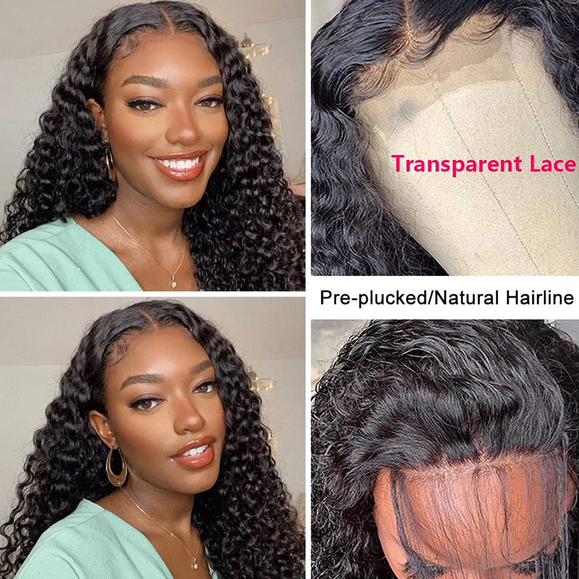 Water Wave 4X4 Lace Front Wig Remy Human Hair Wigs