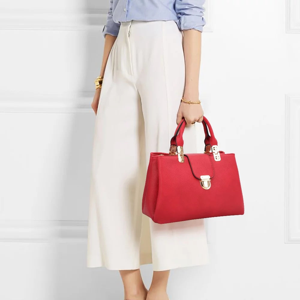 Dasein Women Satchel Handbags Top Handle Purse Medium Tote Bag Vegan Leather Shoulder Bag