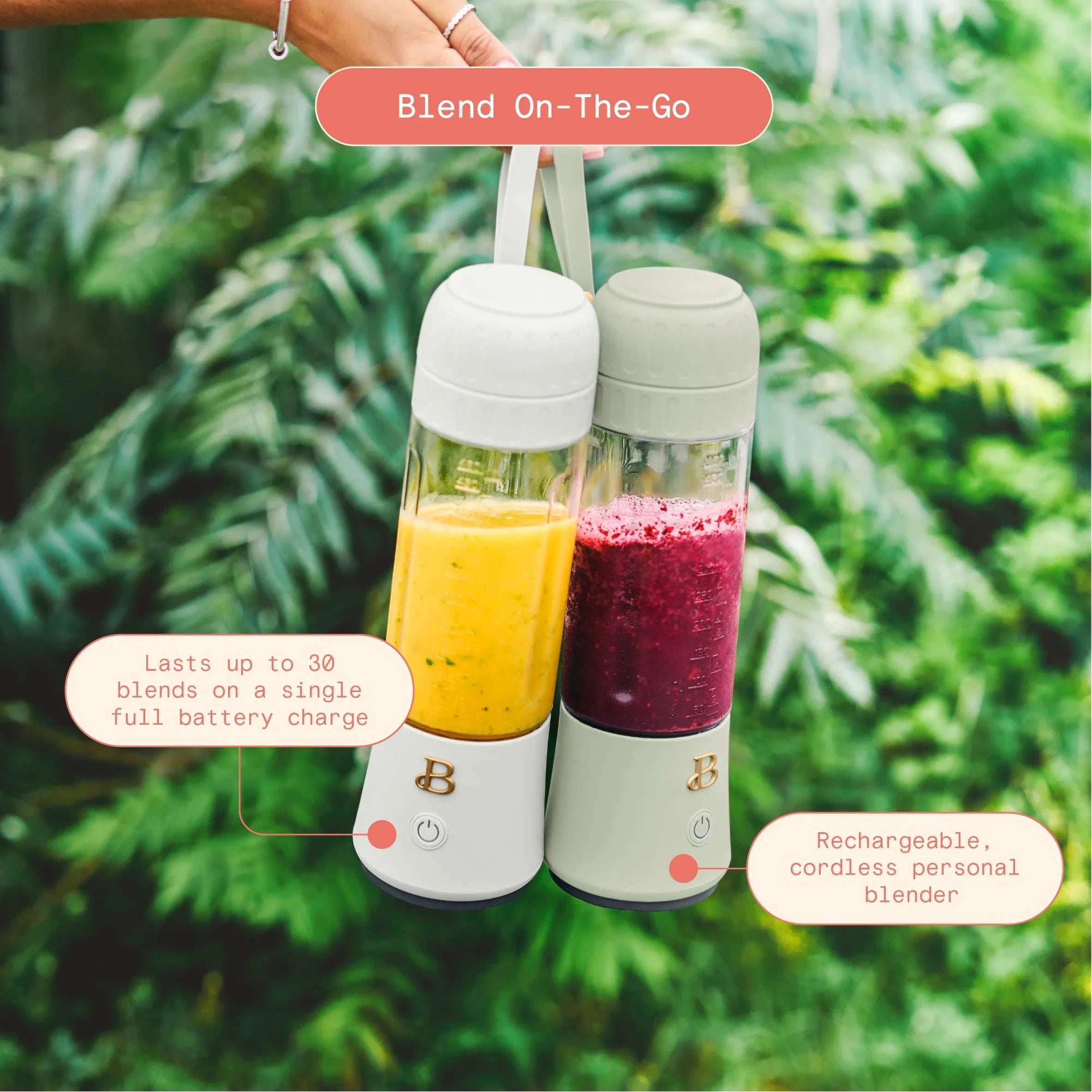 Beautiful Portable To-Go Blender 2.0, 70 W, 16 Oz, White Icing by Drew Barrymore