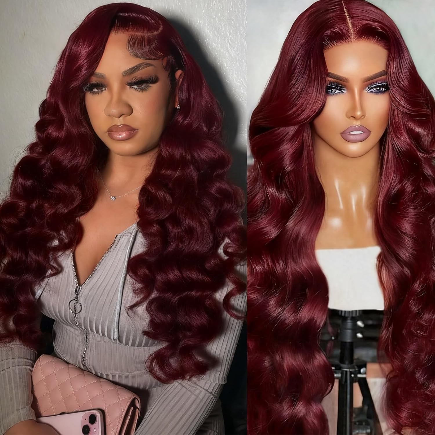 Curly Human Hair Wig Highlight P4/30 Lace Frontal Closure Deep Wave Human Hair Wig Pre Plucked Pre Cut Lace Frontal Closure Closure Glueless Wigs Elastic Band 200% Density, 18 Inch